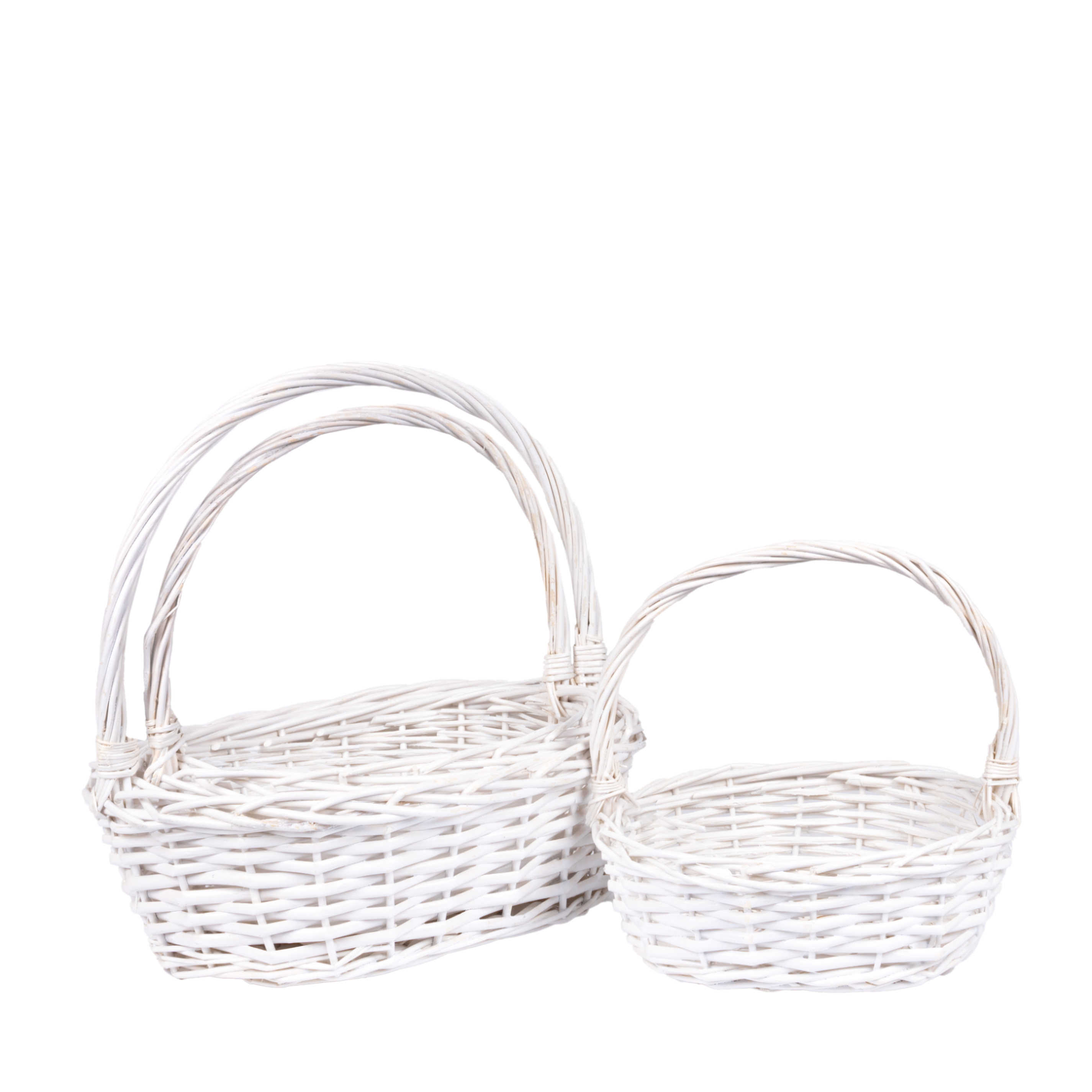 Willow baskets 35x30xH12, 31x35xH11, 26x18xH9cm 3pcs